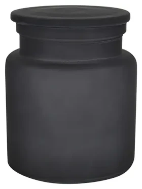 Spirella YOKO dóza na odličovací tampony tmavě šedá / sklo / 0,6 l