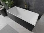MEXEN/S - Nita volně stojící vana 170 x 80, bílá/černá, sifon a přepad zlatá kartáčovaná 52091708075-55