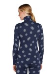Dámské merino tričko s dlouhým rukávem ICEBREAKER Wmns 260 Vertex LS Half Z FallFl, Midnight Navy/Snow/J velikost: S