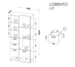 Regál Lorento L7 Barva korpusu: Dub nash / bílá