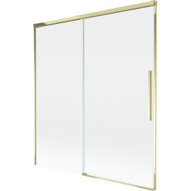 MEXEN/S - Rox vanová zástěna 2-křídlová posuvná 150 x 150, transparent, zlatá 8C9-150-001-50-00