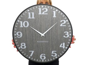 DumDekorace Originální nástěnné hodiny v šedé barvě
