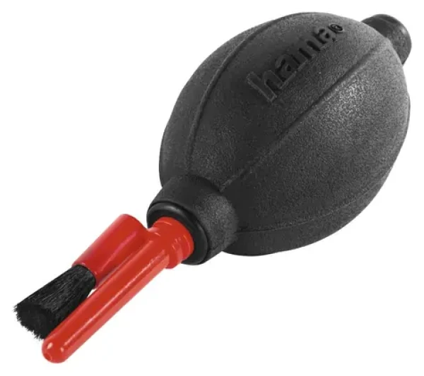 Hama Dust Ex Brush 55 černo-červená / Čisticí balónek s kartáčkem / pro fotoaparáty a optiku / průměr 5,5 cm (5649)