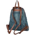 Trendy dámský koženkový kabelko-batůžek Lykos, džínově modrý