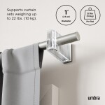 Stříbrná roztažitelná garnýž 107-305 cm Umbra FLUTE