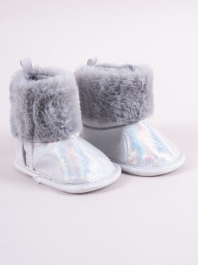 Yoclub Dívčí boty na suchý zip Silver měsíců