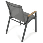 Zahradní židle, kov, síťovina, šedá, AZC-S1050 GREY