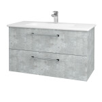 Dřevojas - Umyvadlová skříňka GIO SZZ2 100 - D01 Beton / Úchytka T03 / D01 Beton 130626C