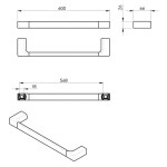 Gedy - PIRENEI držák ručníků 600, gun metal PI216081