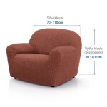 Super strečové potahy RUBINIA cihlová křeslo (š. 70 - 110 cm)