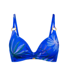 SUMMER TROPICS - Vypolstrovaný tvarující plavkový top se srdcovým výstřihem Triumph BLUE COMBINATION 36D