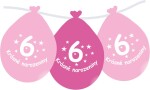 Balónek růžový KRÁSNÉ NAROZENINY číslo 6 visící - 5 ks balonky.cz Balónek růžový KRÁSNÉ NAROZENINY číslo 6 visící - 5 ks balonky.cz