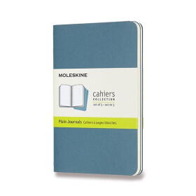 Sešity Moleskine Cahier, S, čisté, 3 ks - tm. tyrkysové
