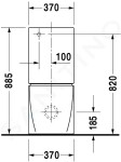 DURAVIT - Starck 2 Stojící WC kombi mísa, WonderGliss, bílá 21450900001