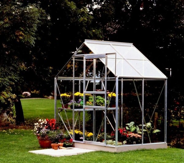 Skleník z čirého kaleného skla Vitavia Venus 2500, sklo 3 mm (stříbrný)
