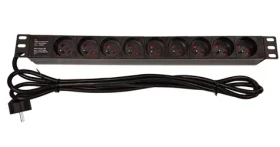 Lexi-Net Rozvodný panel 9x230V / Rozvodný panel / 19" / 1U / kabel 3 m (NAPPAN2260B)