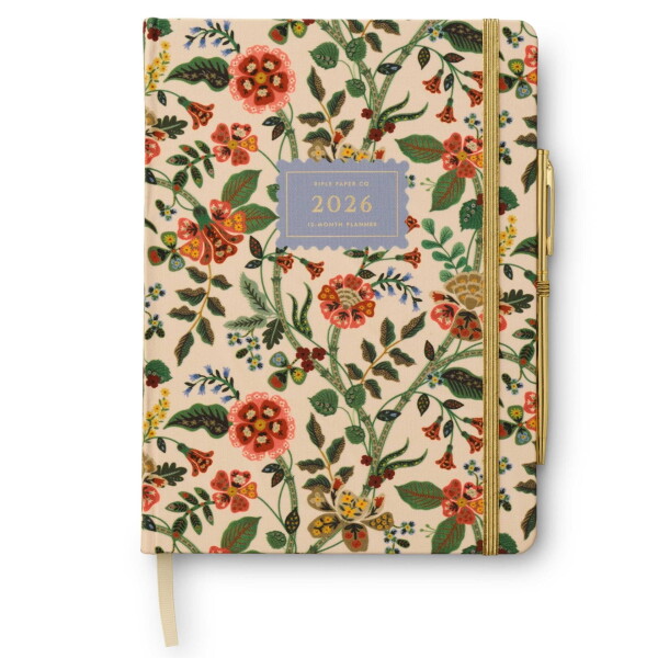 Rifle Paper Co. Plánovací diář 2026 Gracie s perem, krémová barva, papír