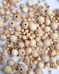 Dřevěné korálky Detoa - Přírodní nelakované - ∅ 8 mm - 10 ks