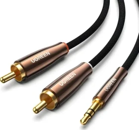 Ugreen Kabel 2x RCA (Cinch M) - Jack 3.5mm(M) 2m černá / Audio kabel / RCA - Jack 3.5mm / 2 m (80847)