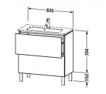 DURAVIT - L-Cube Umyvadlová skříňka Compact, 86x82x39 cm, 2 zásuvky, lesklá bílá LC667402222