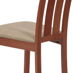 Jídelní židle, masiv buk, barva třešeň, látkový béžový potah