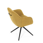Židle jídelní a konferenční, žlutá látka, černé kovové nohy, otočný mechanismus