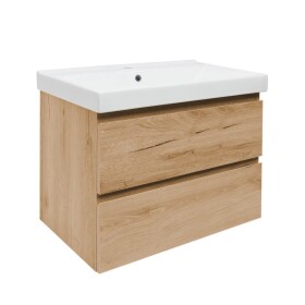 Koupelnová skříňka 2 zásuvková s umyvadlem SAT B-Way 79x50x45 cm dub mat BWAY280OAKU1BI BWAY280OAKU1BI