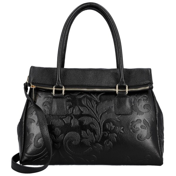 Luxusní dámská kožená kabelka na rameno Florentina, černá