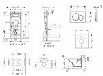 GEBERIT - Duofix Set předstěnové instalace, klozetu a sedátka Duravit D-Code, tlačítka Sigma01, Rimless, SoftClose, alpská bílá SANI11CP3101