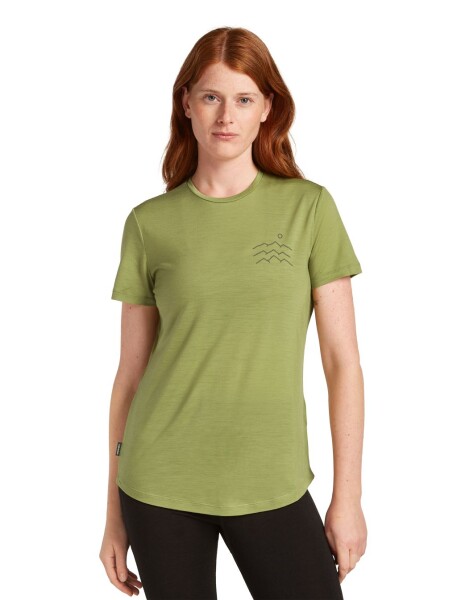 Dámské merino tričko s krátkým rukávem ICEBREAKER Wmns 125 Cool-Lite Sphere SS Tee Across, Olive velikost: L