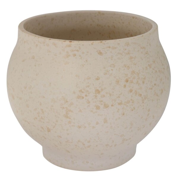 Storefactory Keramický obal na květiny Berghalla Off-White Ø 21 cm, krémová barva, keramika