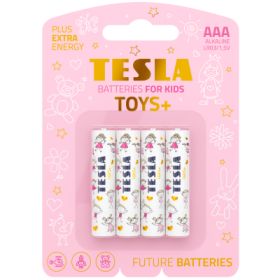 TESLA TOYS+ GIRL alkalická baterie AAA 4 ks / LR03 / mikrotužková / blister (11030421)