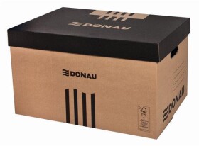 Archivační kontejner DONAU, víko, přírodní hnědá, 522x351x305 mm / 5 ks