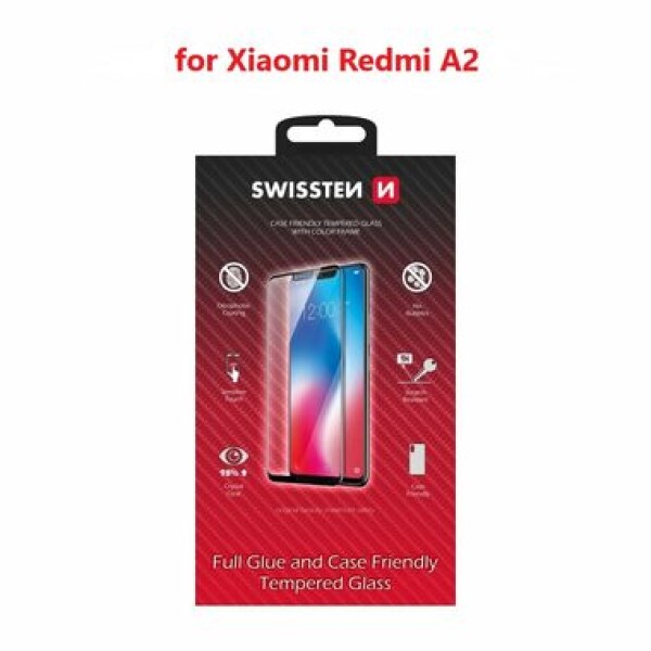 SWISSTEN FULL GLUE COLOR FRAME CASE FRIENDLY ochranné sklo pro Xiaomi Redmi A2 černá (54501844)