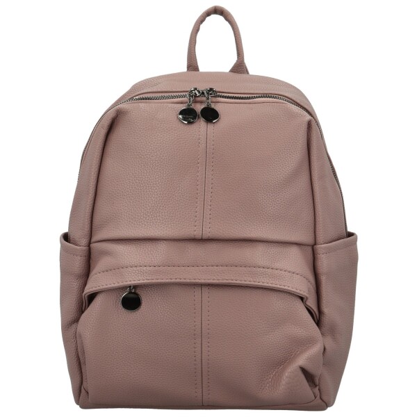 Trendy dámský koženkový kabelko-batoh Toska, starorůžový