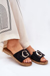 Plné Dámské Sandály S Ozdobným Detalem Černé Nellodra 37