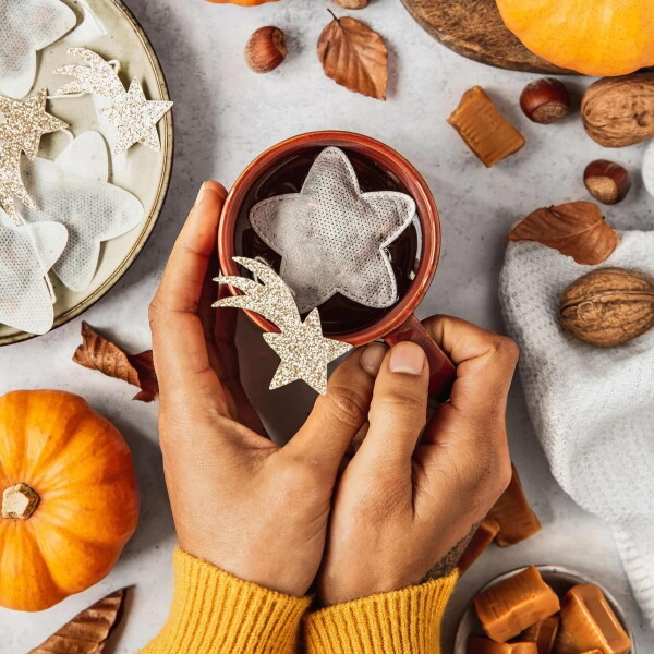 TEA HERITAGE Čaj rooibos Cinnamon Roll 5 ks, oranžová barva, textil