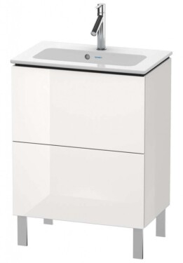 DURAVIT - L-Cube Umyvadlová skříňka Compact, 86x62x39 cm, 2 zásuvky, lesklá bílá LC667302222