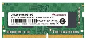 Transcend JetRam 8GB (1x8GB) 2666MHz / SODIMM / DDR4 / CL19 / 1.2V / 1Rx16 (JM2666HSG-8G)