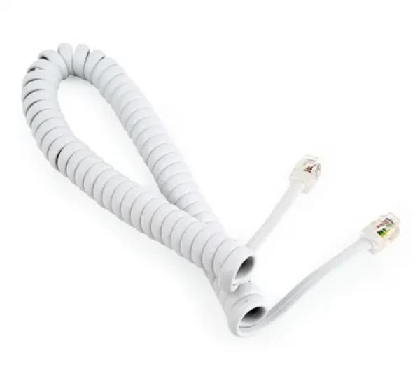 Gembird telefonní natahovací kabel 4P4C 2m bílá / 2x RJ10 (TC4P4CS-2M-W)