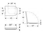 GEBERIT - Smyle Square WC sedátko, softclose, bílá 500.687.01.1