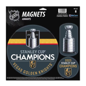 Fanatics Set magnetek Vegas Golden Knights NHL 2023 Stanley Cup Champions Three-Pack Indoor/Outdoor Vinyl Magnet Set