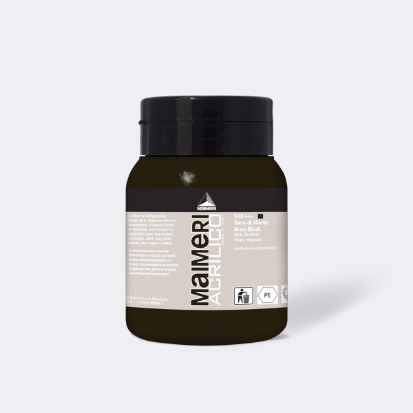 Akrylová barva Maimeri Acrilico 500 ml – černá mars 540