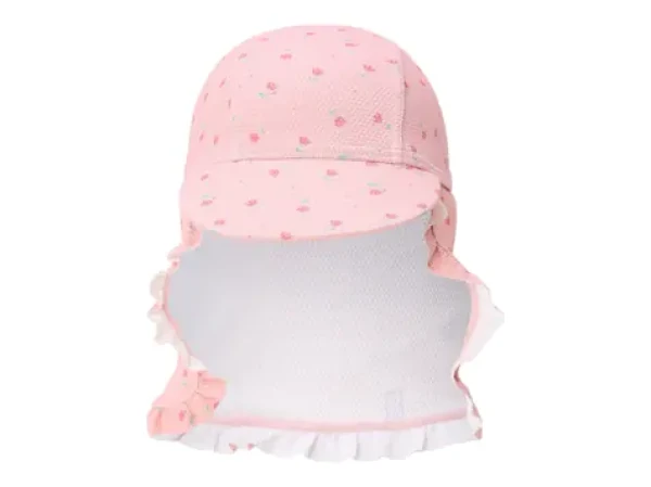 Little Dutch Plážová kšiltovka s ochranou krku Sunny Flowers Blush vel. 3 (CL25038862LD)