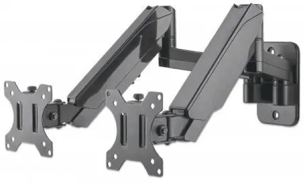 Manhattan nástěnný držák pro 2 monitory černá / Držák / 17-32" / VESA 75x75-100x100 / nosnost 8 kg (461627)
