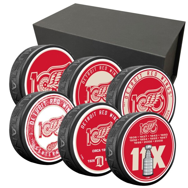 Mustang Sada 6 puků Detroit Red Wings NHL Centennial 6 Pack