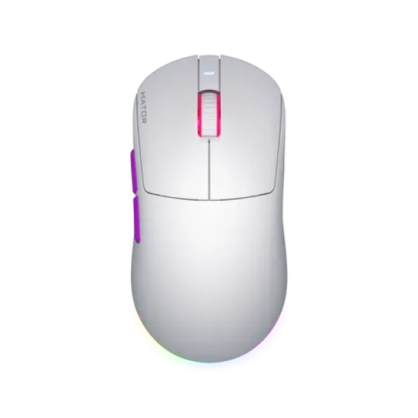 Hator HTM-771 Quasar 3 ULTRA 8K bílá / herní bezdrátová myš / optická / 30000 DPI / 6 tlačítek / 2.4GHz / Bt / USB (HTM-771)
