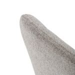 Židle jídelní, krémová látka, 360° otočný mechanismus, černý matný lak, kovové nohy