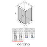 CERANO - Sprchový kout Antelo L - L/P - 6 mm - černá matná, transparentní sklo - 116x100 - otočný CER-666313