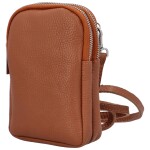 Luxusní dámské kožené MINI crossbody Lucho, koňaková